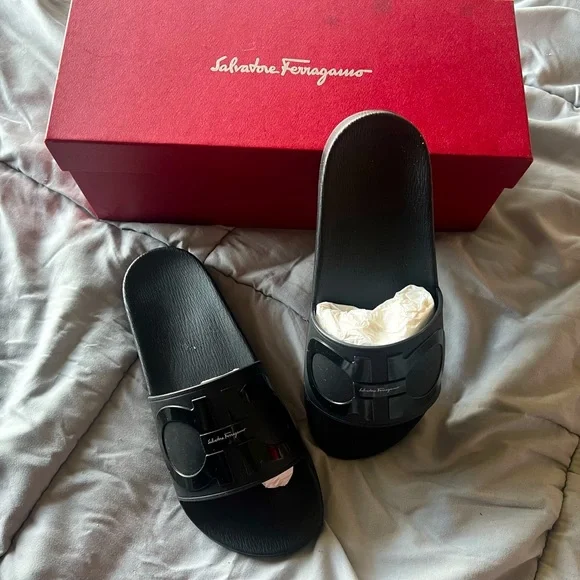 SALVATORE FERRAGAMO Groove 6 Slide Sandal Size 7 M Ferragamo Men main image 2
